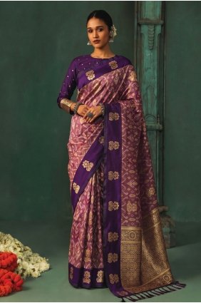 Purple Weaving Silk Saree SR30375