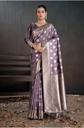 Purple Weaving Saree in Silk SR29380
