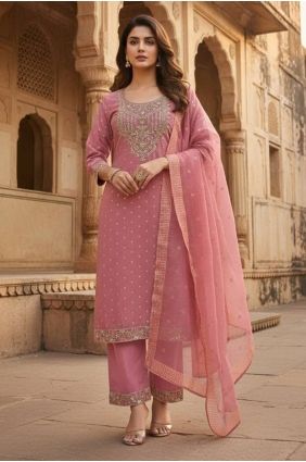 Pink Salwar Kameez with Zardosi Cotton SK15667